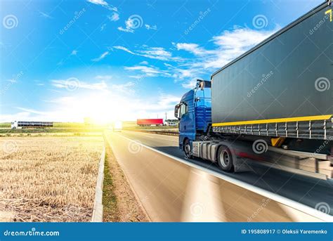 Truck Traffic On The Roads Of Freight Europe Stock Image Image Of