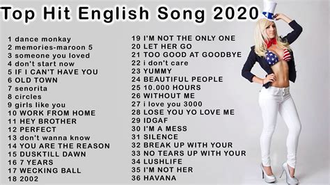 Top Hit English Song 2020 Dance Pop Acoustic Youtube