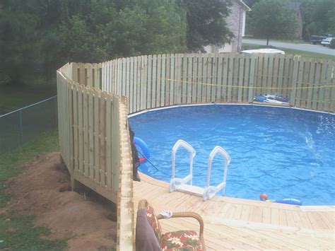 Diy Fence Around Above Ground Pool Home Made Pool Fence 27 Foot Above