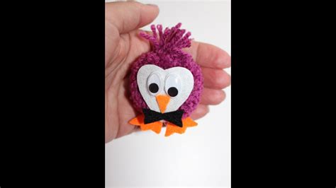 Diy Pom Pom Owl Woolen Crafts Mini Pom Pom Toy Youtube