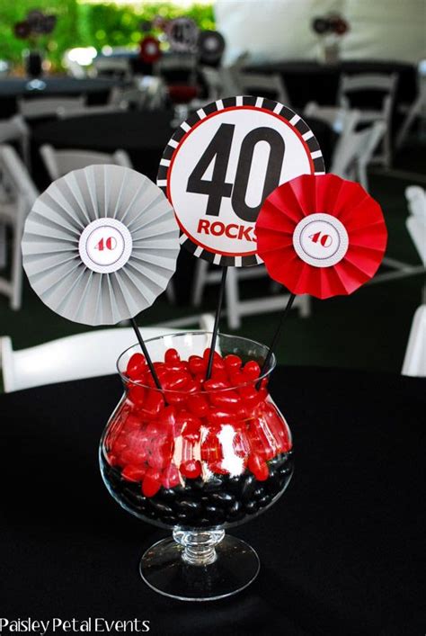 Black Red And Silver 40th Birthday Party For Him 40th Birthday