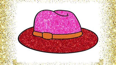 Glitter Color Hat Drawing Draw Hat Step By Step Glitter Learn Color