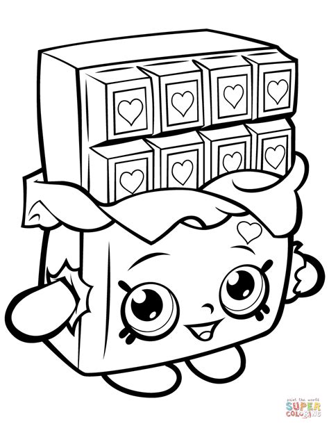Popular full size printable coloring pages for kids. Chocolate Cheeky Shopkin coloring page | Free Printable ...