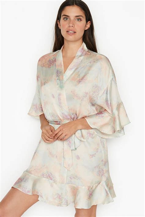 Buy Victorias Secret Flounce Satin Dressing Gown From The Victorias