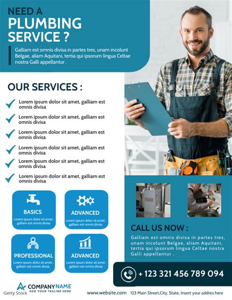 Plumbing Services Advertising Template Postermywall