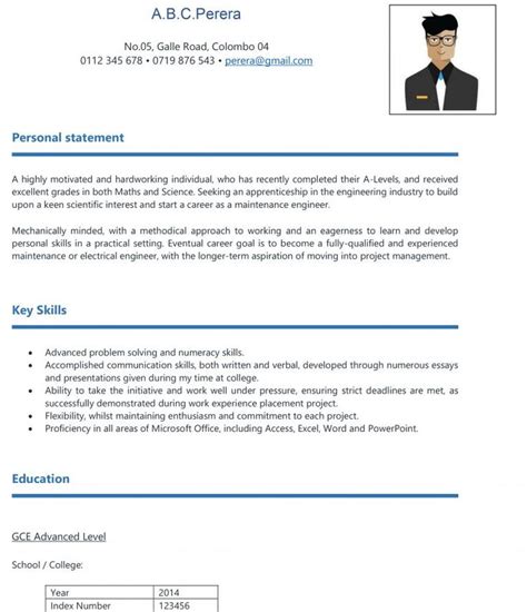 Building an attractive cv helps in increasing your chances of getting the job. Free Download CV Format For School Leavers in Sri Lanka in ...