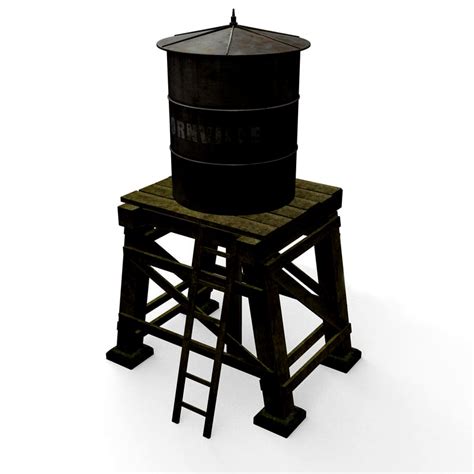 Wooden Water Tower 3d Model