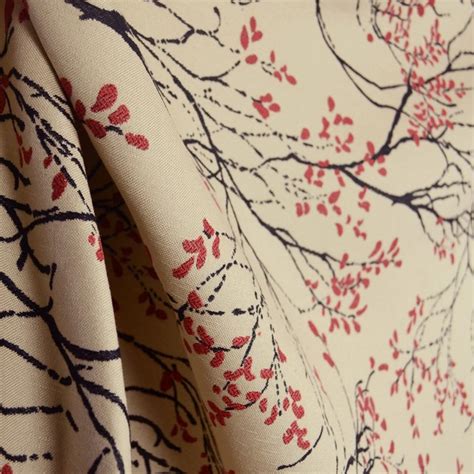 Myla Cherry Contemporary Floral Upholstery Fabric Traditional
