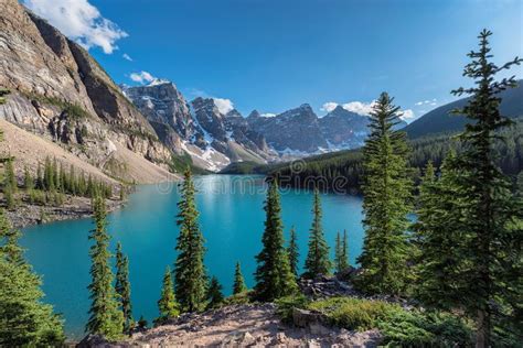 Moraine Lake In Rocky Mountains Canada Stock Image Image Of