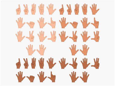 Finger Count Clipart Hand Sign Number 1 2 3 4 5 6 7 8 9 10 One Two