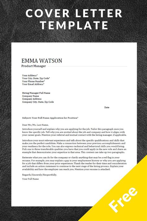 Editable Cover Letter Template Pdf