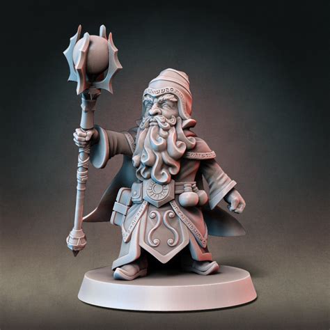 3d Printable Gnome Wizard Sorcerer Type A W Modular Hands