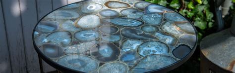 Black agate dinning table blue agate dining tabletop brazilian grey agate dining Agate tables | Unik Living - Unique tables custom made
