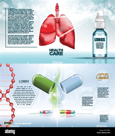 Digital Vector Red Medicine Lungs Structure Infographics
