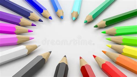 Colorful Pencils Chaos Frame Stock Vector Illustration Of Page