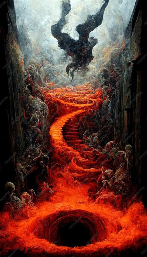 Premium Photo The Hell Inferno Metaphor Souls Entering To Hell In