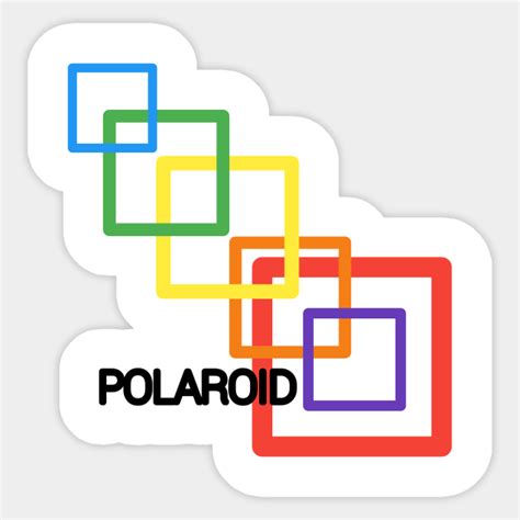 Modern Polaroid Logo Vintage Style Rainbow Line Typography Polaroid