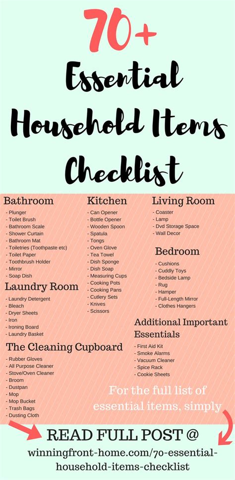 70 Essential Household Items A Definitive Checklist You Must Know