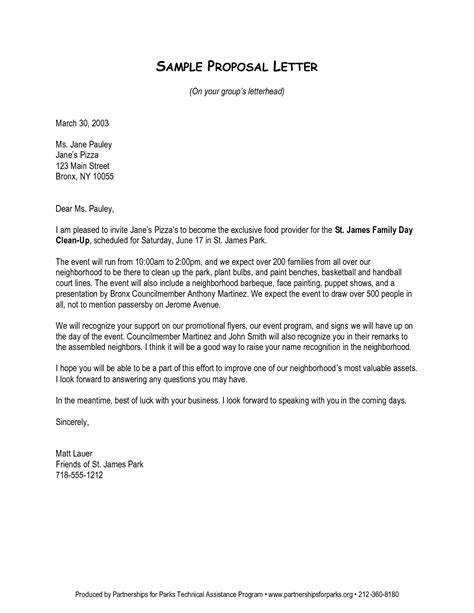 business letter proposal professional   business