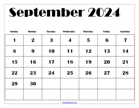 September 2024 Calendar Printable Pdf With Holidays