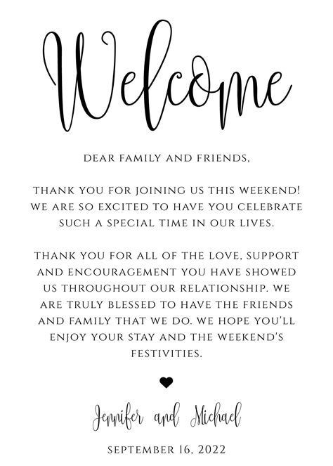Wedding Welcome Letter Template 5 X 7 100 Editable Download