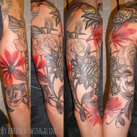 Flower Mix Tattoo Barbaraswingaling Tattoos Private Tattoos Female Tattoo Artists
