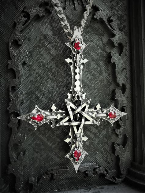 Gothic Inverted Cross With Inverted Pentagram Sweden