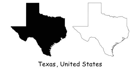 Texas Tx State Border Usa Map Outline Vector Simple Sign Vector Vector