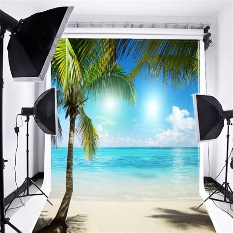 Laeacco Vinyl Photography Background 3x5ft Beach And Blue