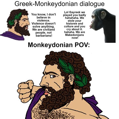 Greek Monkeydonian Dialogue Balkan Memes Know Your Meme