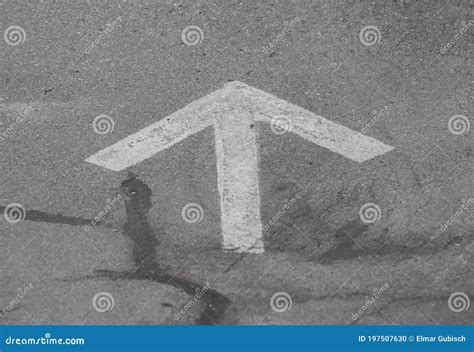 Direction Arrow Points In One Way Stock Photo Image Of Line Feature