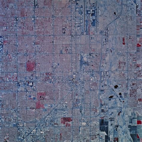 Satellite View Of Phoenix Arizona Poster Print 13 X 13plaques