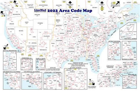 Lincmads 2022 Area Code Map With Time Zones