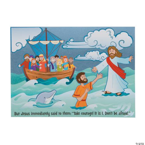 Jesus And Peter Walk On Water Mini Sticker Scenes Oriental Trading