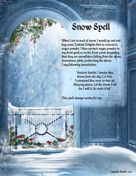 Snow Magick Spell Lapulia Book Of Shadows
