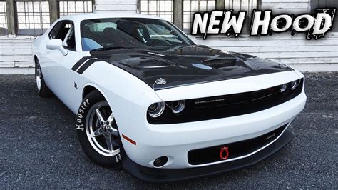 New Carbon Fiber Hellcat Hood For The Boosted Scat Pack Youtube
