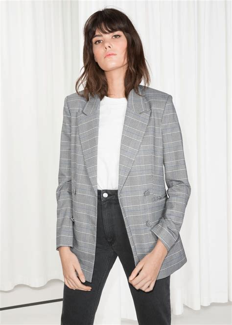 Oversized Double Breasted Blazer Grey Blazers And Other Stories