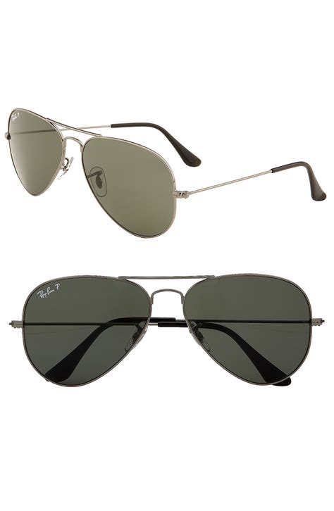 Ray Ban New Classic Polarized Aviator Sunglasses In Silver Lyst