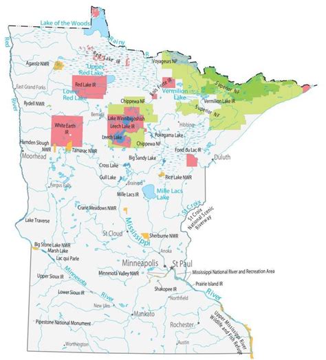 Minnesota Lakes And Rivers Map GIS Geography