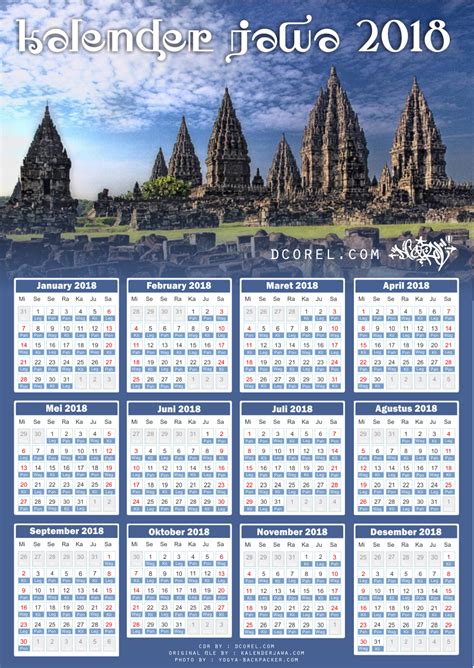 Kalender 2018 Jawa Cdr