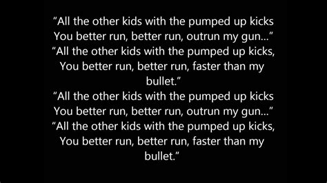 Watch official video, print or download text in pdf. foster the people - pumped up kicks lyrics - YouTube
