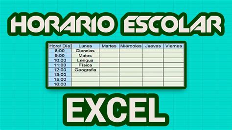 Cómo Hacer Un Horario Escolar En Excel Como Fazer No Word