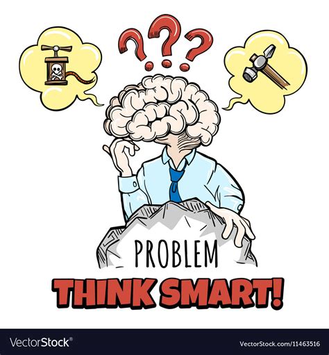 Human Brain In Thinking Process Royalty Free Vector Image