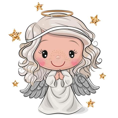 Illustration About Cute Cartoon Christmas Angel Isolated On White Background Illustration Of