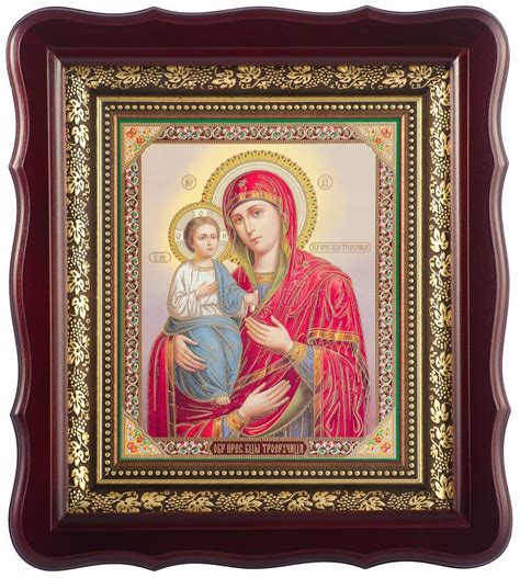 Orthodox Icon Of The Mother Of God Three Handed Stock Image Image Of