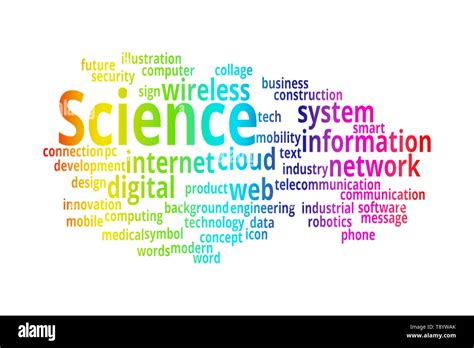 Science Word Cloud Collage Business And Technology Concept Stock Photo