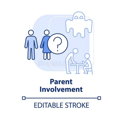 Parent Involvement Light Blue Concept Icon Stock Vector Illustration