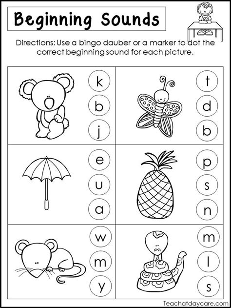 Beginning Sounds Worksheets For Kindergarten Pdf