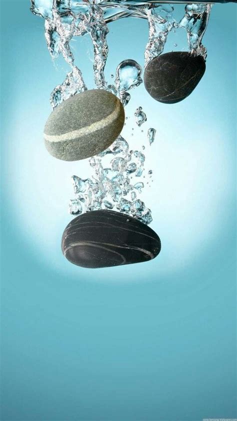 Download Stones Falling In Water Phone Wallpaper Iphone Plus By