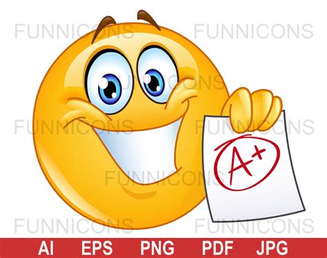 Back To School Emoji A Plus Grade Emoji Emoticon Ai Eps Png Etsy